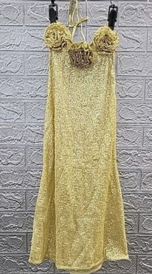 New Lovers And Friends Charlotte Open Back Mini Dress Gold Sand Size Small  | eBay