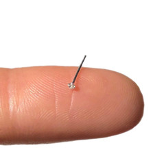 PAIR .925 Sterling Silver 20G Prong Set 2mm CZ Gem Nose Stud Ring Body Jewelry