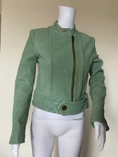 Kelly Wearstler Mint Green Leather Jacket, Sz 0