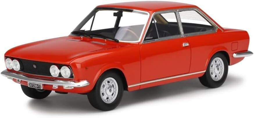 Miniature Fiat 124 Sport Coupé 1969 rouge Laudoracing LM131A, édition limitée résine 1:18 haut de gamme