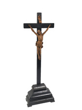 antico CROCIFISSO CRISTO IN LEGNO di BOSSO LEGNO Chiesa Religione Epoca '800