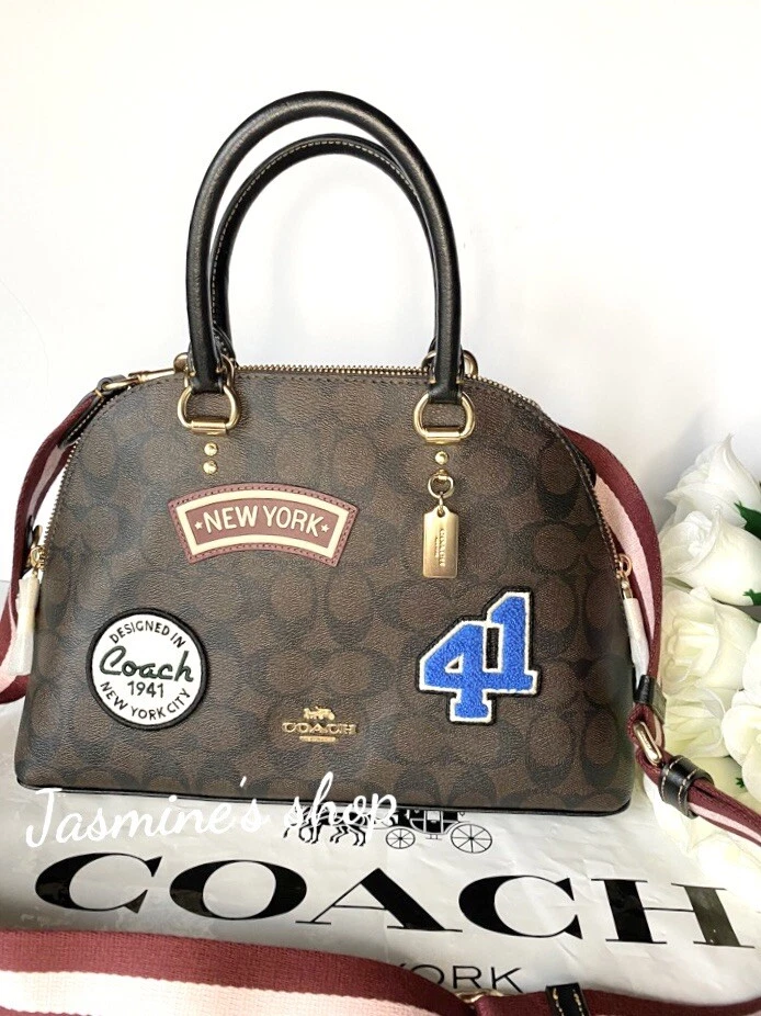 Coach Katy Satchel In Signature Canvas With Ski Patches CE594 