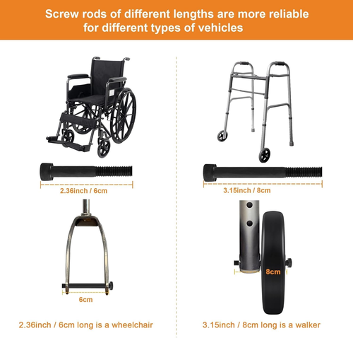 2 Stück 7 Zoll Rollator Ersatz Rollstuhl Räder - umweltfreundliches Gummimaterial - Bild 6 von 12
