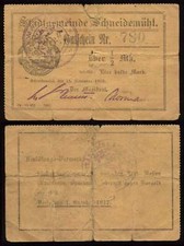 [7710] - MŁYN SCHNEID (obecnie: Pila), GMINA MIEJSKA, 1/2 MARKI 1916, Ti 6610 D, st