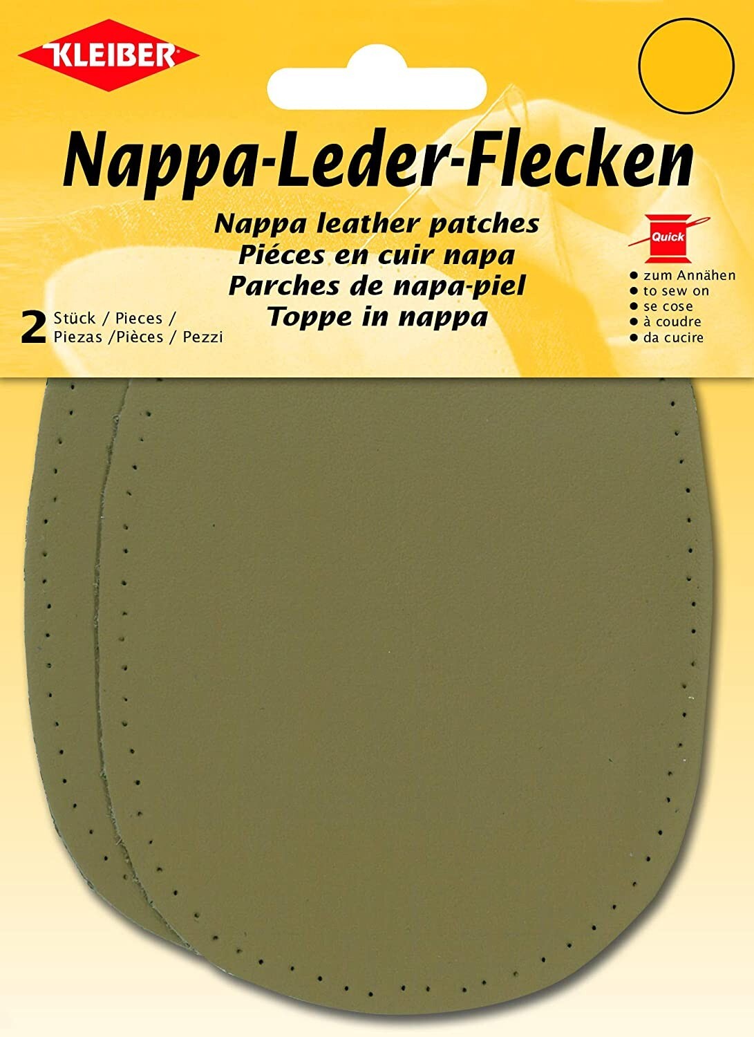 Kleiber Nappa Leather Patches Sew On Patches Washable Elbow Knee Fabrics Beige