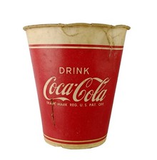Drink Coca-Cola Automatic Cold Vending Paper Cup 9 oz c 1950s