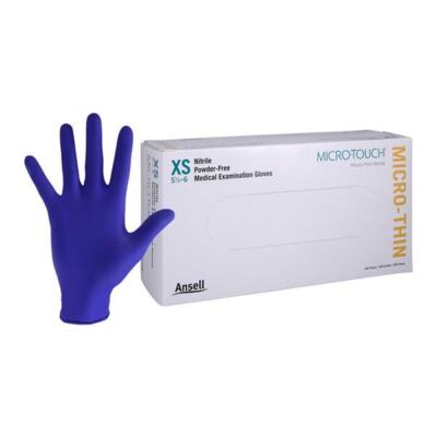 Ansell Perry 6034310 Micro-Touch Micro-Thin Nitrile Gloves Extra Small PF 300/Bx