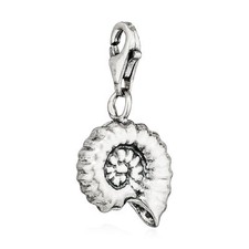 Charm-Anhänger Fossil Ammonit 925 Silber antik 12x13mm Silberanhänger