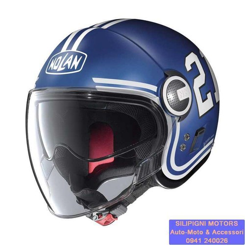 NOLAN N21 VISOR QUARTERBACK 85 Flat Imperator Blue Casco Jet Moto Scooter |  eBay