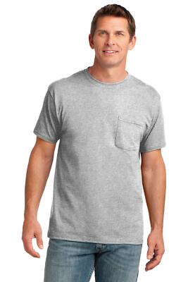 Port & Company PC54P Mens Short Sleeve Cotton Crew Neck T-Shirt With Pocket