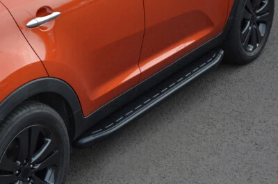 Barres Seuils Latéraux Noires Aluminium Pour Hyundai ix35 (2010+) Fixed 2 Pièces - Photo 1/4