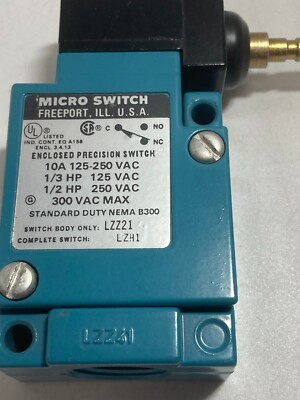 MICRO SWITCH LZH1 LIMIT SWITCH SIDE PLUNGER NO/NC 10A 125-250VAC