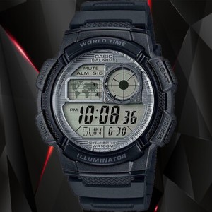 Casio AE1000W-7AV Digital Map Watch 10 Year Battery World Time 5 Alarms New  889232251134 | eBay