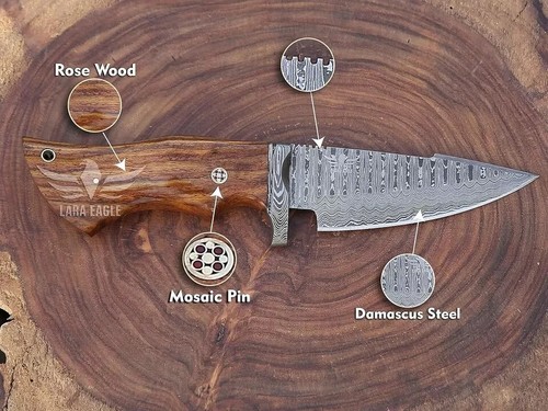 Bobcat Fixed blade Skinning Knife for Camping, Handmade damascus Hunting Knife - Picture 7 of 8