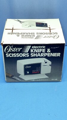NOS Vtg Oster Electric Knife & Scissors Sharpener White New In Box 1988 511-08