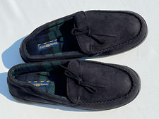 New Club Room Black Blackwatch Plaid Mens Slippers 13 XXL