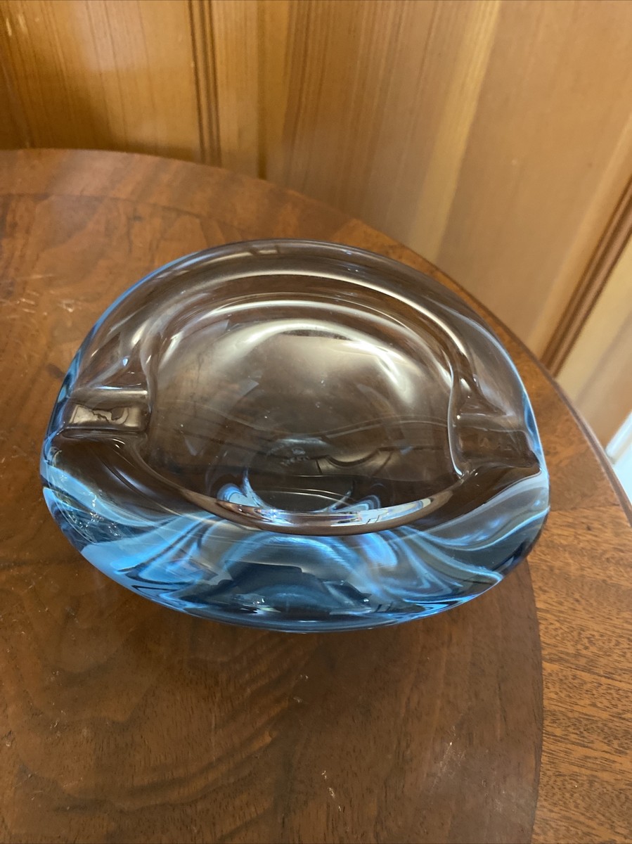 Ashtray Glass Holmegaard Denmark 1959 Vintage Original Signed