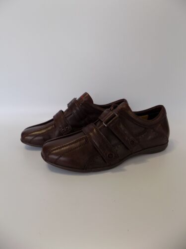 Azor Mens Brown Leather Shoes Size 7.5 EU 41 Lightweight Comfort Trainers Casual