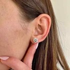 4TCW Round Lab Grown Diamond Daily Wear Stud Earrings Solid 14k White Gold #254 — photo 4