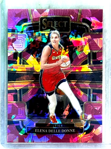 Elena Delle Donne 2024 Panini Select WNBA Pink Cracked Ice Prizm-#1 Mystics