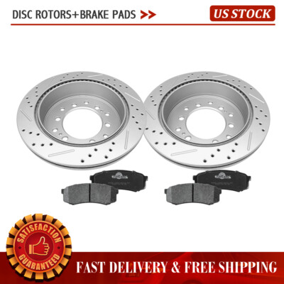 TRQ Front Ceramic Disc Brake Pad Coated Rotor & Caliper Kit For GX460 4Runner BKA23568 Fits Select 2010 2015 Toyota 4runner 2010 2015 Lexus Gx