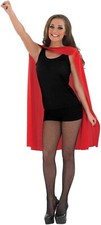 Women s Red Superhero Cape for Ladies Hero Vampire Halloween Costume One Size