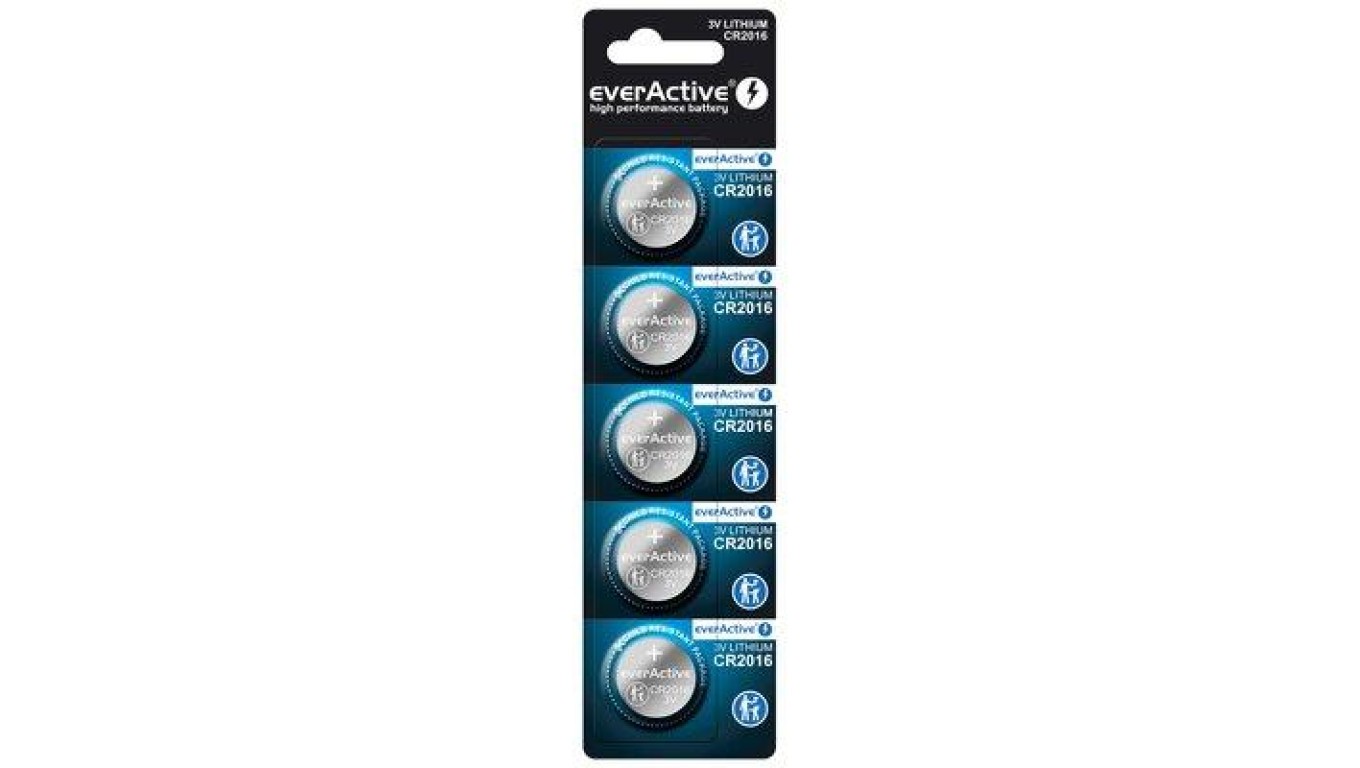 5 x bateria litowa mini everActive CR2016