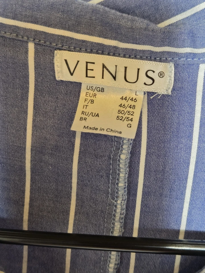 VESTIDO VENUS AZUL/BLANCO RAYAS MANGA LARGA - GRANDE Foto 2 de 3