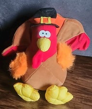 Vintage Thanksgiving Turkey Plush Stuffed Gibson Greetings 1994 Pilgrim Hat