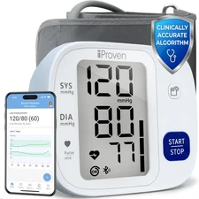 iProven Blood Pressure Monitor Bluetooth for Home Use - Upper Arm with Grey