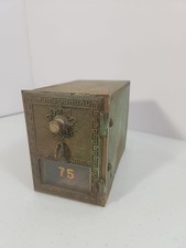 Antique Style Wood & Metal Safe Box Vintage Combination Lock Industrial Decor