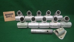 Lot of 10 Nu Rail Aluminum Offset Cross For 1-1/4" Pipe/Rail+Extras