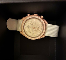 Swatch Bioceramic MoonSwatch Pink Chronograph Tachymeter Quartz 42mm Box
