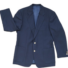 Burberry Sakko Gr.50 Dunkelblau Schurwolle Goldknöpfe 2 Schlitze