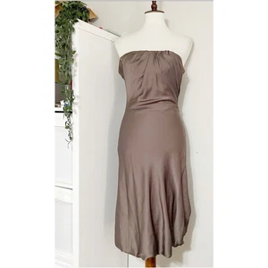 Robe bustier femme Gucci marron sans bretelles en soie taille 38 luxe cocktail