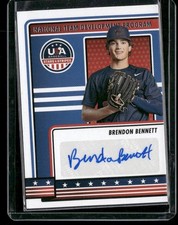 2023 Panini Stars & Stripes USA Baseball #NTDP-BB RC Brendon Bennett Signatures