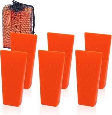 6pcs 5.5 Tree Felling Wedges-ABS Plastic Logging Wedges Anti-Slip Teeth Mesh Bag
