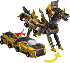 Collision Transforming Dinosaur Car Toy, Magnetic Dinosaur Transformer Car for B