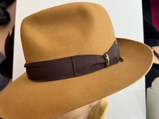 Authentic Borsalino Alessandria Fedora - Fur Felt - camel, Made in Italy