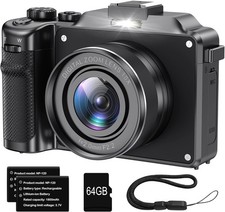 Camera for Photography, 4K Digital Camera Anti-Shake 56MP Compact Video Camera