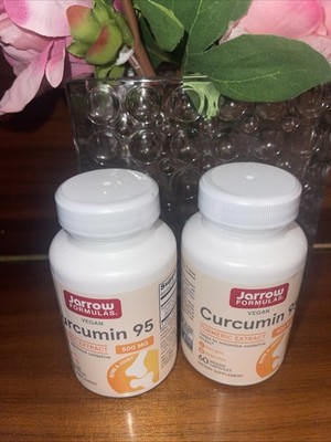 CURCUMIN 95 Tumeric Extract 500mg by Jarrow. 2 Bottles 60 Vegan Capsules.