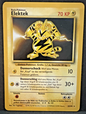 1999 Pokemon Unlimited German Electabezz (Elektek) 20/102 Basic Pokemon - LP