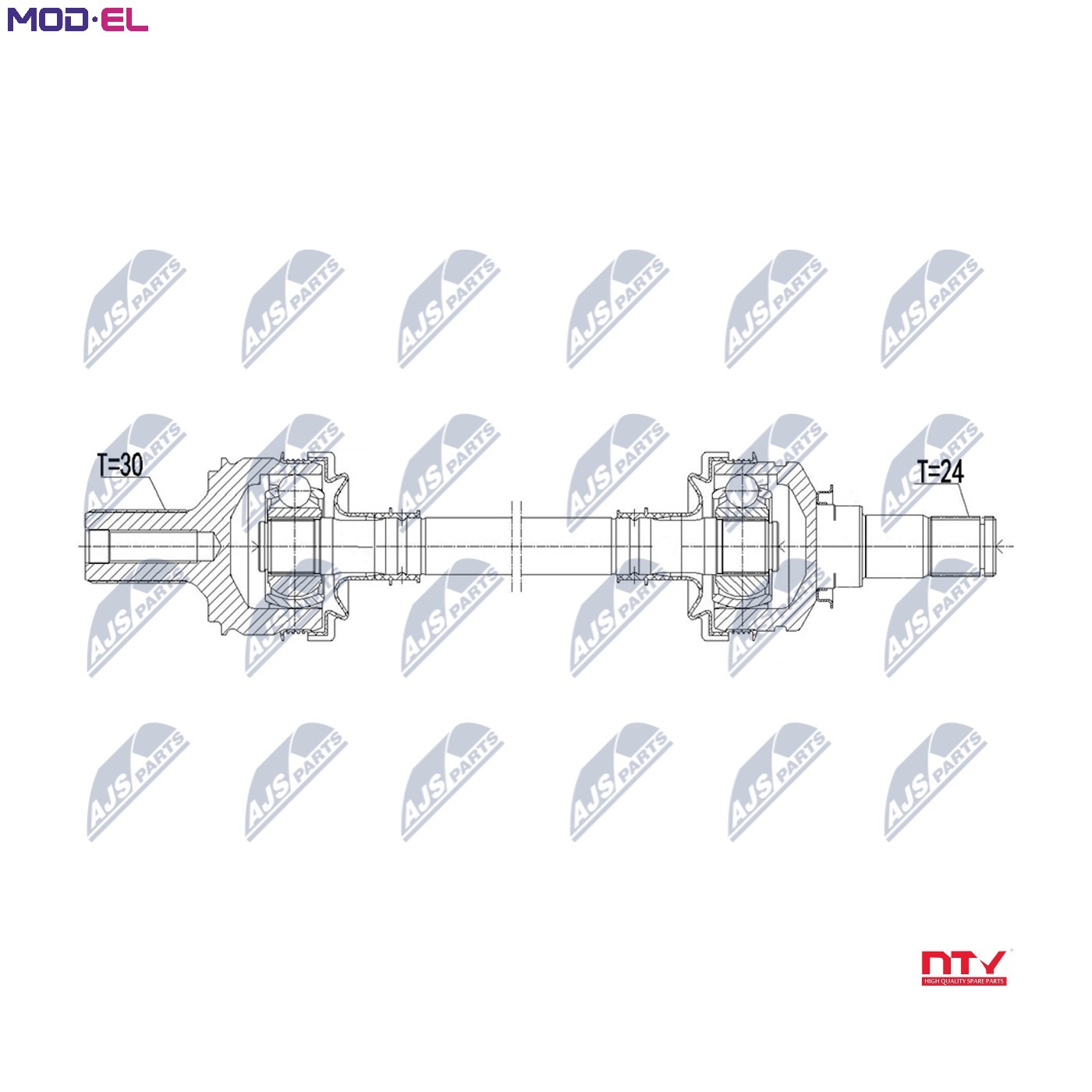 NTY Drive Shaft NPW-ME-222 For Mercedes-Benz Rear Axle Left, 24/30 Teeth - Image 5