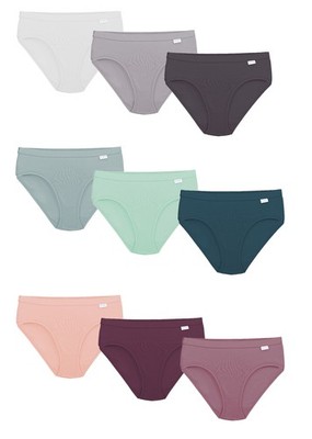 Linda Loom Damen 3-er Set Slip Bunt Uni Baumwolle Elasthan S M L XL
