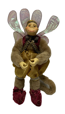Mark Roberts 12  Flying Monkey bendable wings Fabric Resin Jester Monkey