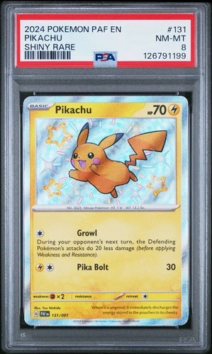 Pikachu #131 Pokemon Paldean Fates PSA 8