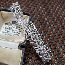 Ross Simons 925 Sterling Silver Bracelet, Tiny Diamonds Tennis Bracelet, 7.5"