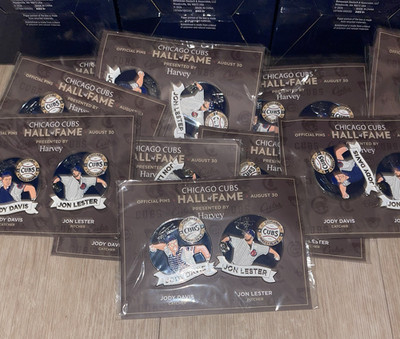 Chicago Cubs Hall of Fame Pins Jody Davis Jon Lester Giveaway 8/30/26 SGA New
