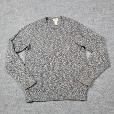 LL Bean Sweater Mens Small Gray Cotton Crewneck Knit Pullover Soft Warm Casual