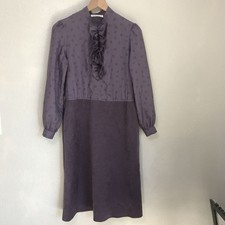 Carlo Reni Vintage Dress Women's Size L No Belt Velvet Long Sleeve